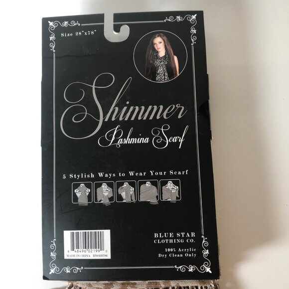 Shimmer Pashmina Acrylic Scarf Animal Print Shawl Wrap Fringed NEW - Picture 4 of 4